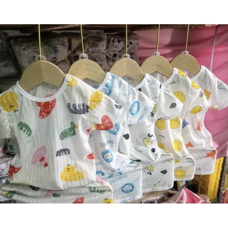 Đồ Bộ Mặc Nhà Cộc Tay Cho Bé Trai Bé Gái Chất Cotton Giấy Mềm Mát - Quần Áo Trẻ Em Cho Bé Sơ Sinh 3-14kg