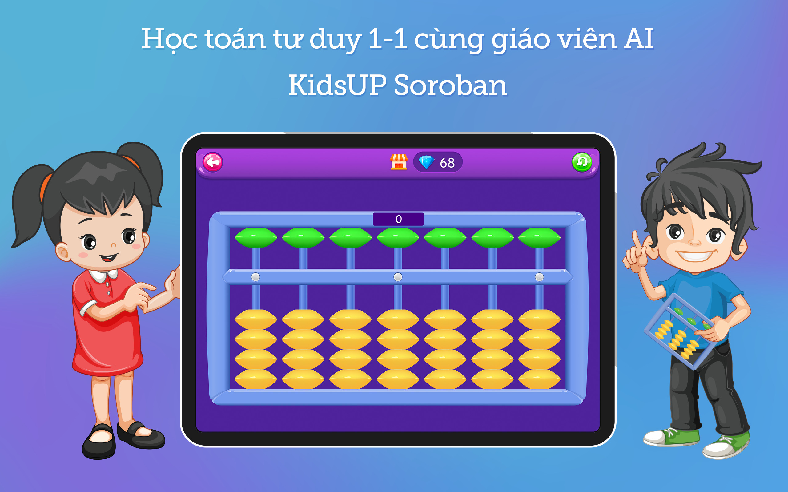KidsUP Soroban - Toán tư duy - 1 năm tặng 3 tháng