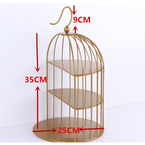 Khay bánh tròn trang trí 3 tầng đĩa sứ, giá để bánh bàn tiệc, khay bánh sắt trang trí tiệc cưới