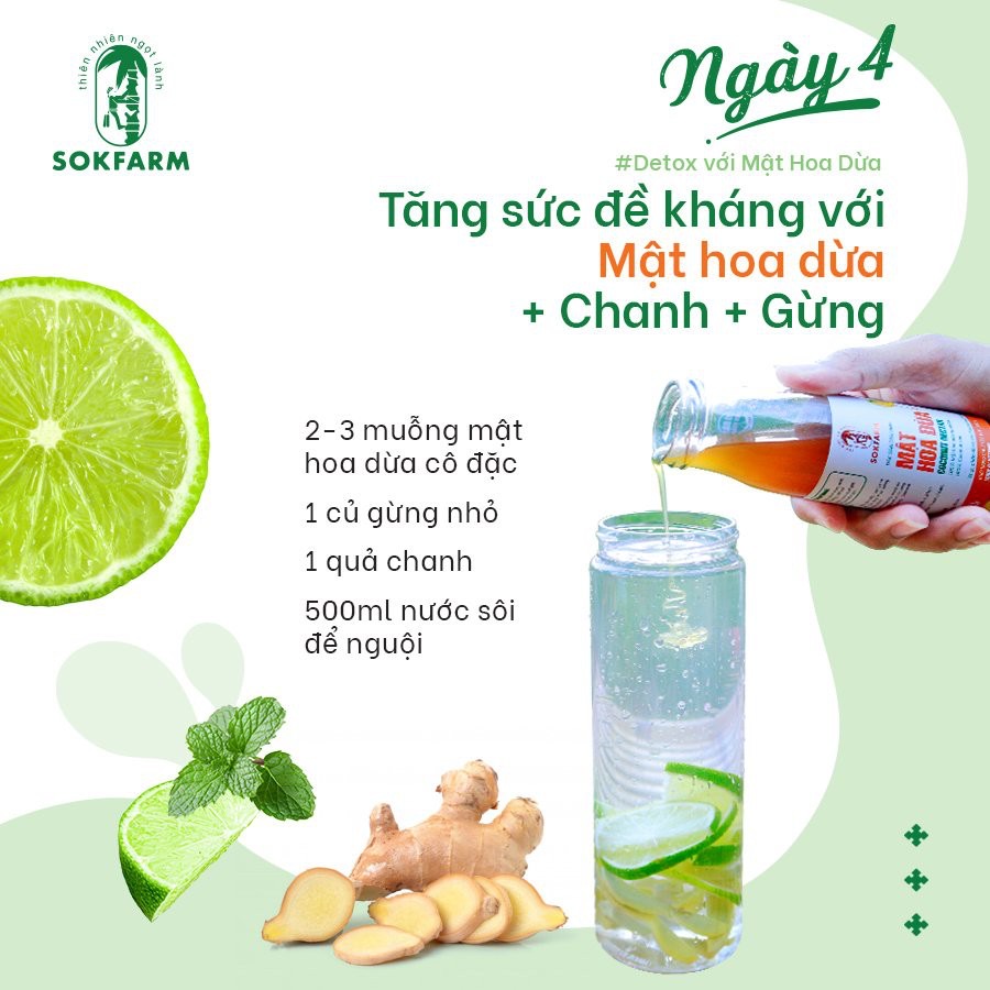 COMBO 2 CHAI MẬT HOA DỪA - SOKFRAM- 500ml - 100% MẬT HOA DỪA NGUYÊN CHẤT