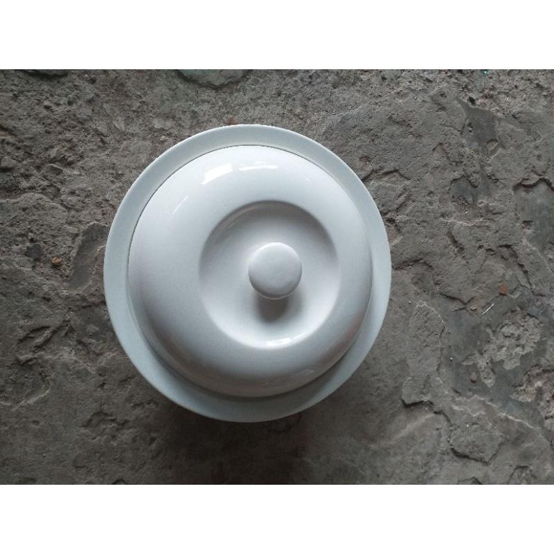 Tô sứ - âu cơm - liễng cơm canh sứ trắng có nắp vành dung tích 1 lít