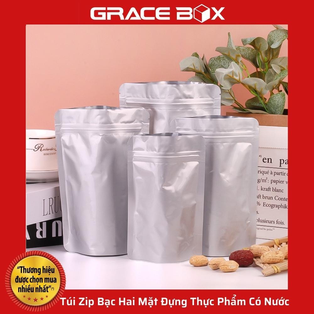 1Kg Túi Zip Bạc Hai Mặt Đựng Thực Phẩm Có Nước An Toàn - Siêu Thị Bao Bì Grace Box