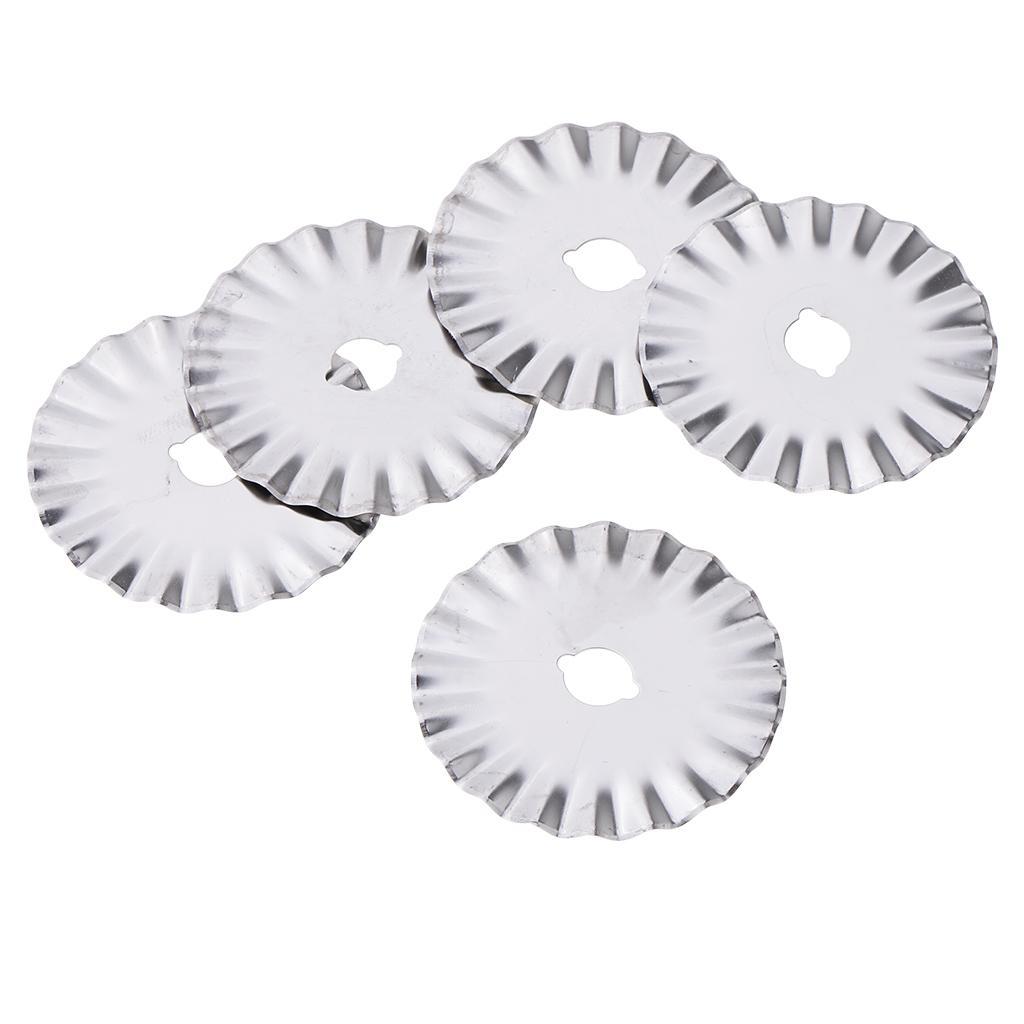 20 Pieces Decorative Rotary Replacement Pinking Blade 45 Wave Blades Refill Sewing Fabric Leather Photo Paper Roller Craft Steel Quilting Blades