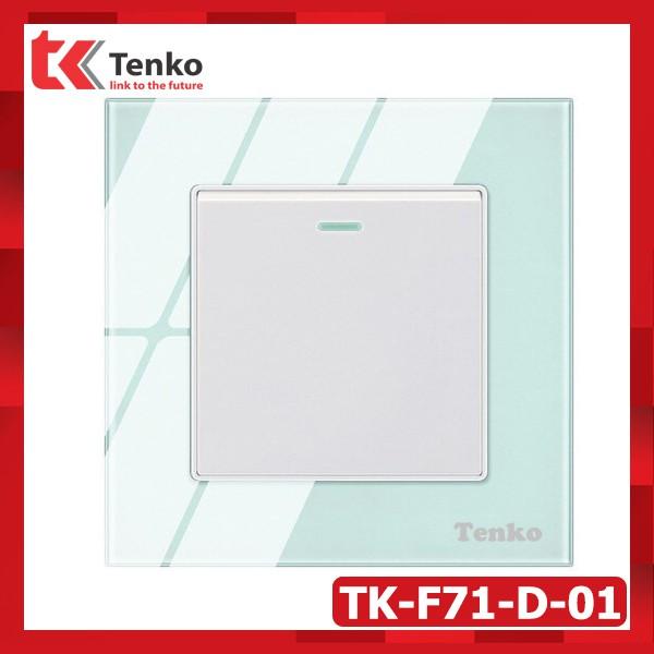 Công Tắc Âm Tường Mặt Kính Cường Lực Chống Va Đập - Chống Xước Cao Cấp Tenko TK-F71-D-01 Màu Trắng