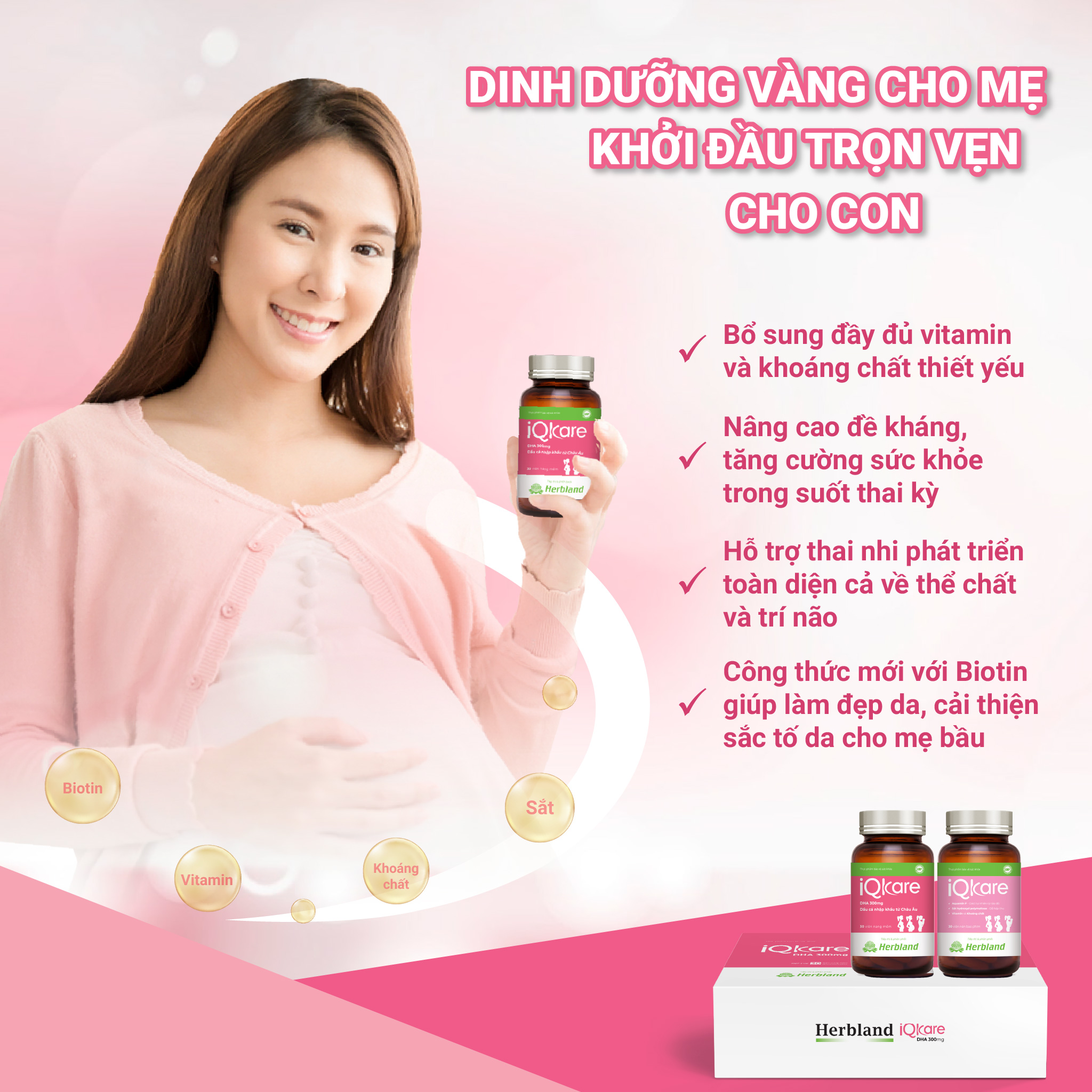 Viên uống IQKARE bổ sung Vitamin, khoáng chất cho mẹ bầu