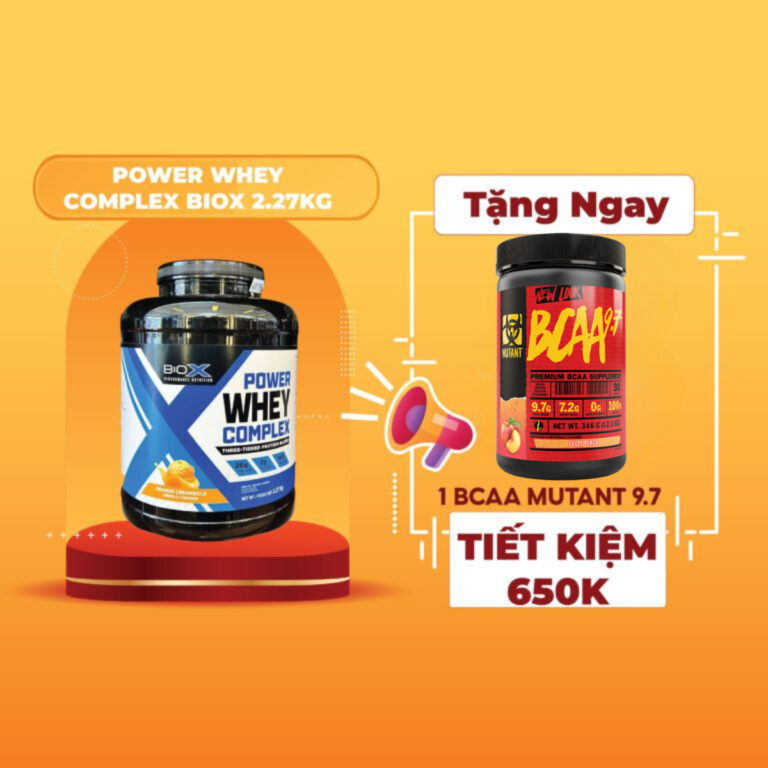 Sữa Tăng Cơ Power Whey Complex BioX - Hộp 2.27kg