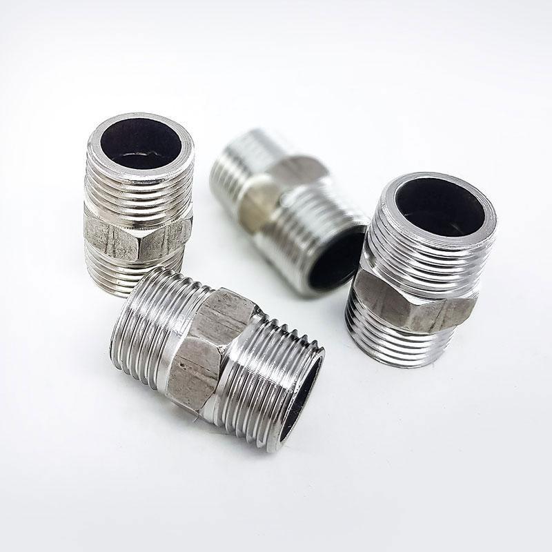 Combo 10 Kép inox ren ngoài, nối inox ren ngoài sáng bóng