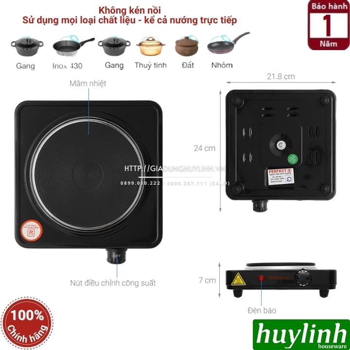 Bếp điện đơn Perfect HP789-1 - Công suất 1000W - Đường kính mâm 14cm - Không kén nồi - Hàng chính hãng