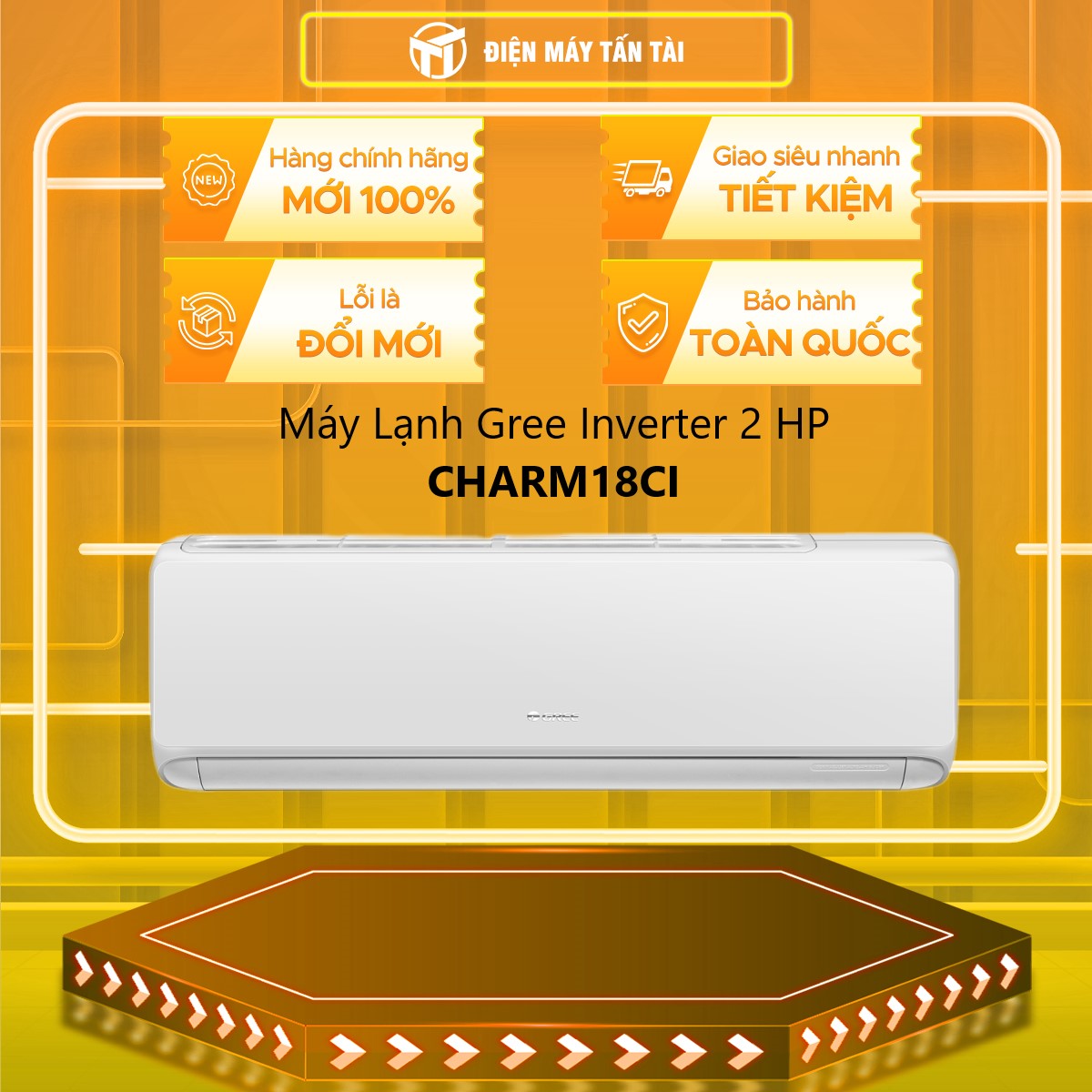 Máy lạnh Gree Inverter 2 HP CHARM18CI - Hàng chính hãng - Chỉ giao HCM