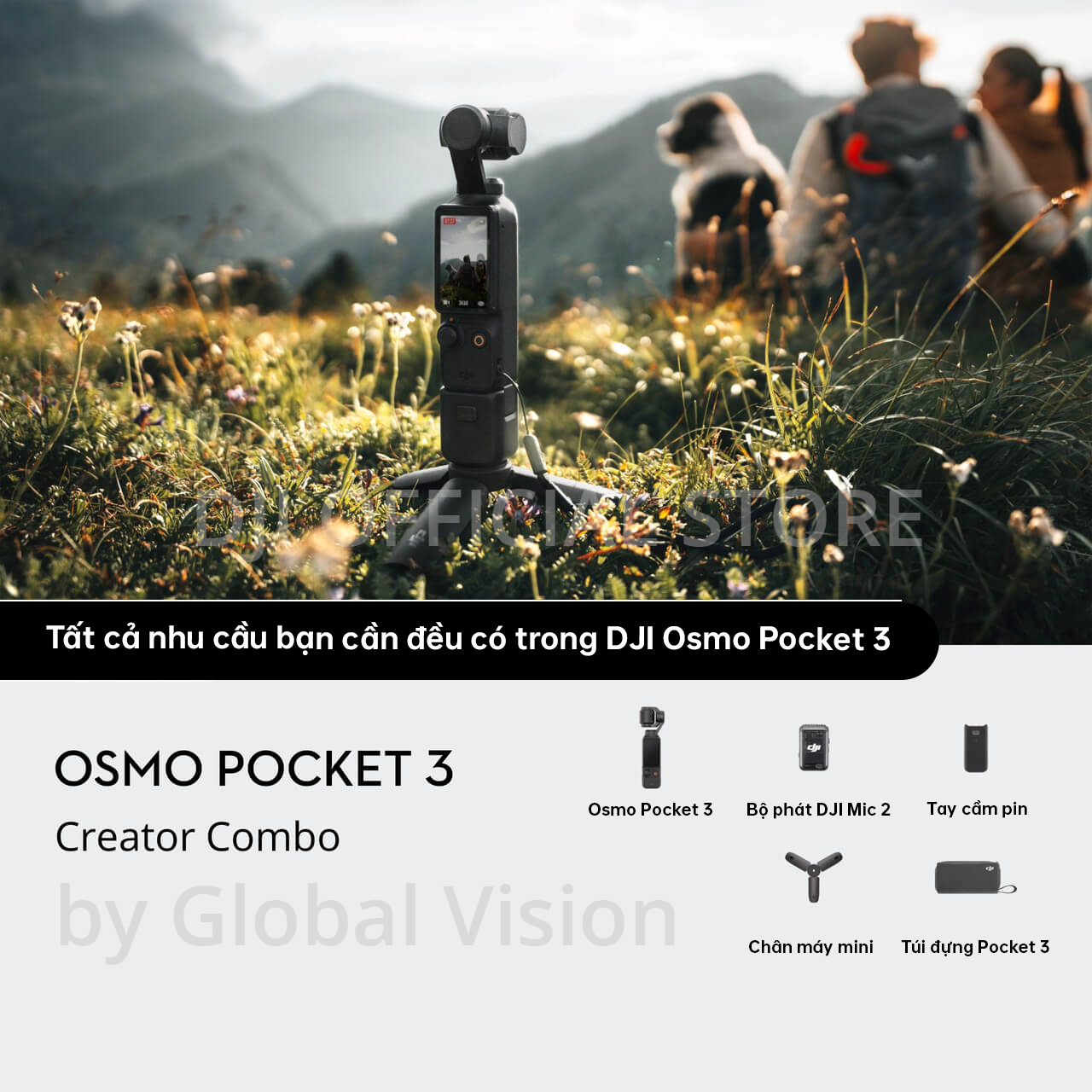 Camera gimbal DJI Pocket 3 bỏ túi nhỏ gọn, quay video vlog sắc nét 4K 120fps (DJI OP 3) kèm thẻ nhớ - Hàng chính hãng