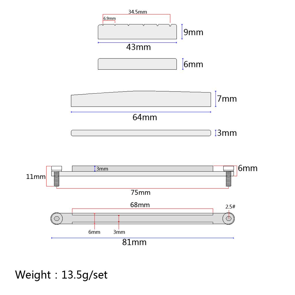 Đàn Guitar Cầu Thay Thế Xương Hạt W/Giàn cho Đàn Acoustic Dân Gian Đàn Guitar Màu Be