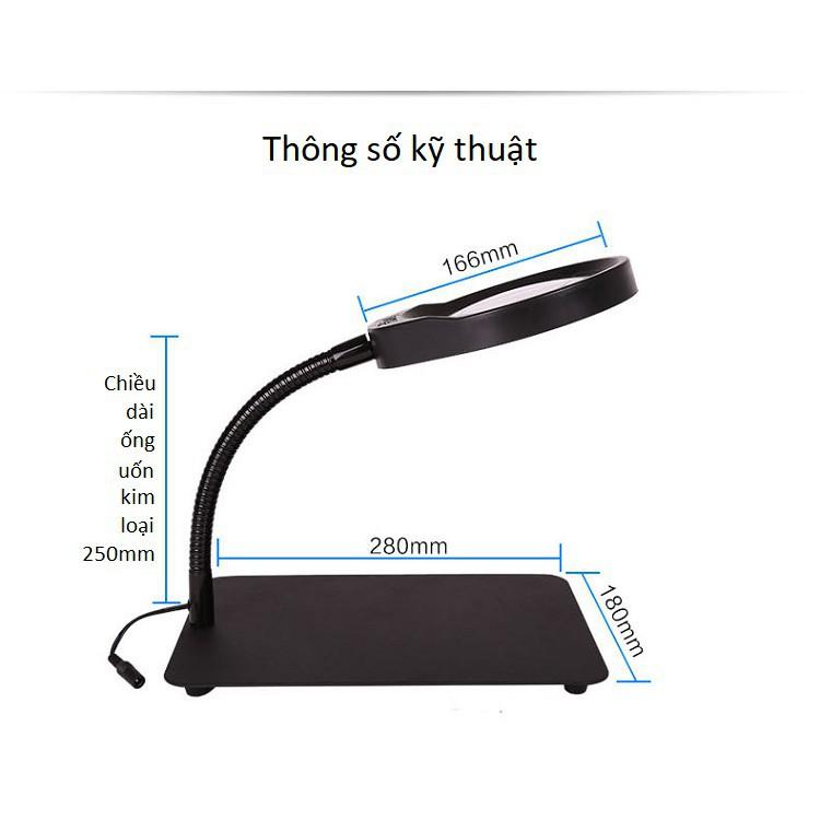 Kính lúp để bàn ️️ Kính lúp 10X cao cấp có đèn 36 LED MG-H36