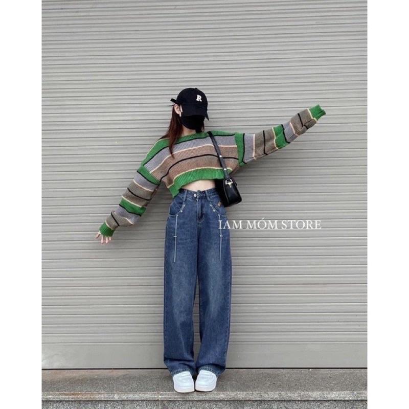 Bigsize Áo len sock sọc xanh 50-90kg