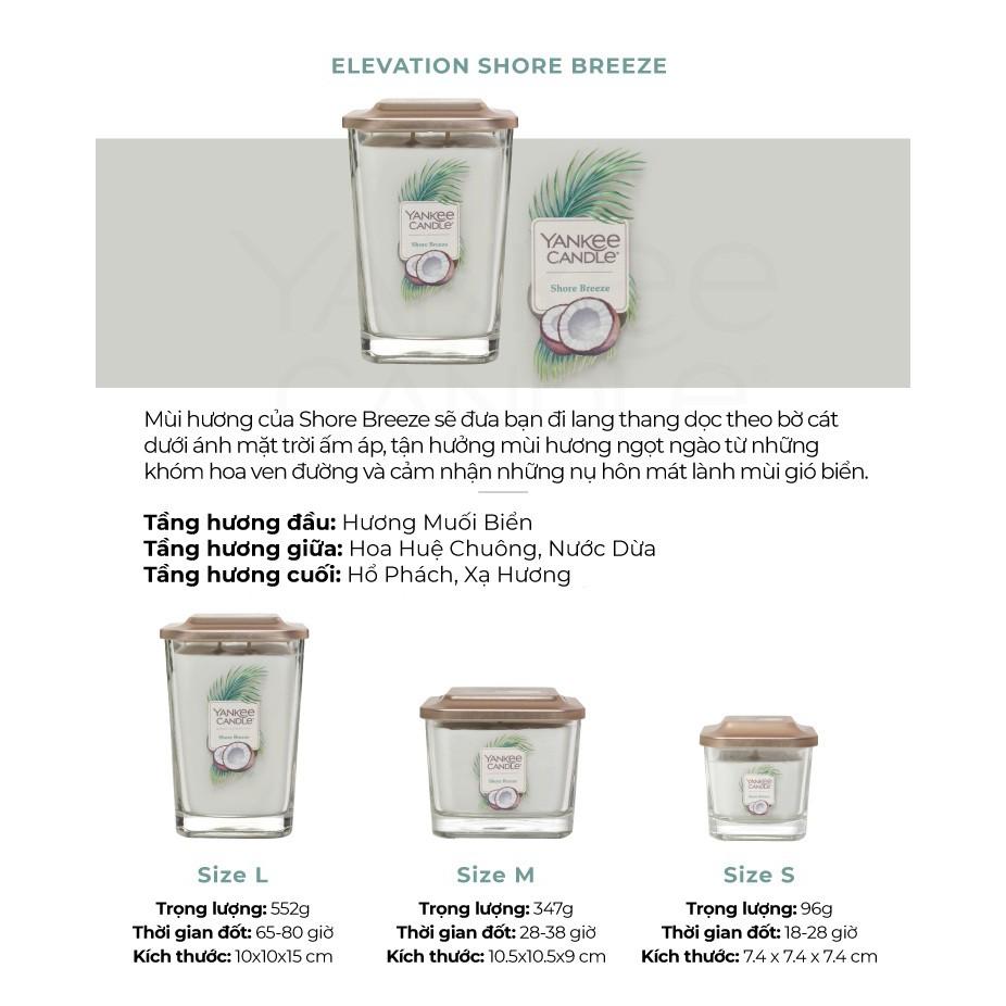 Nến ly vuông Elevation Yankee Candle size M - Shore Breeze