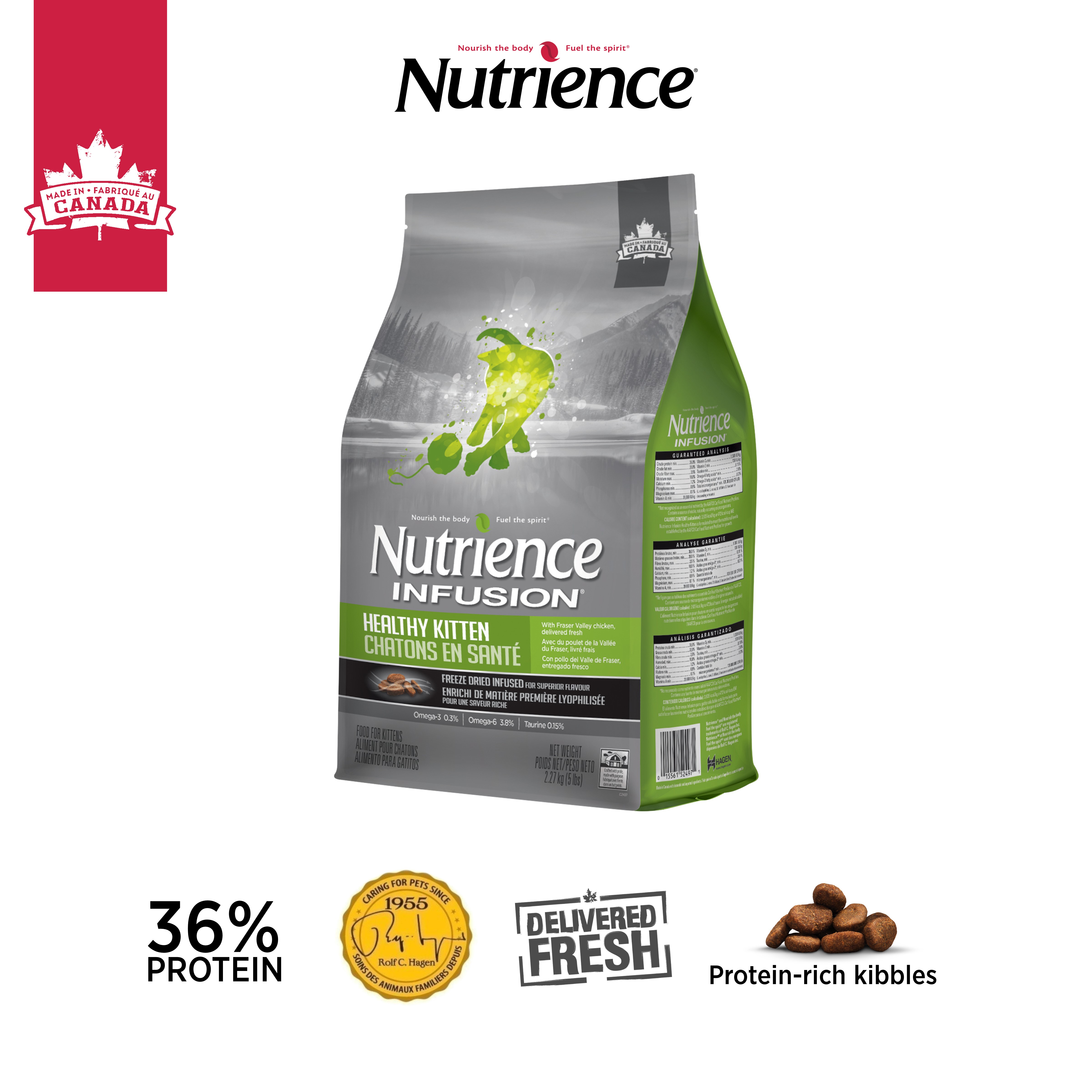 Thức Ăn Cho Mèo Con Nutrience Infusion Bao 1kg - Thịt Gà, Rau Củ Và Trái Cây Tự Nhiên