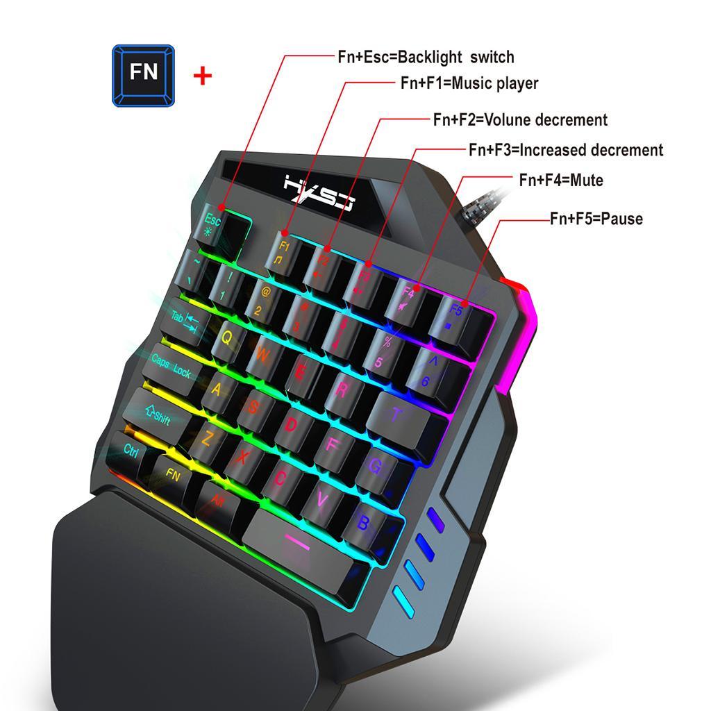 Backlight One-ed Keyboard Left PC Gaming Keypad