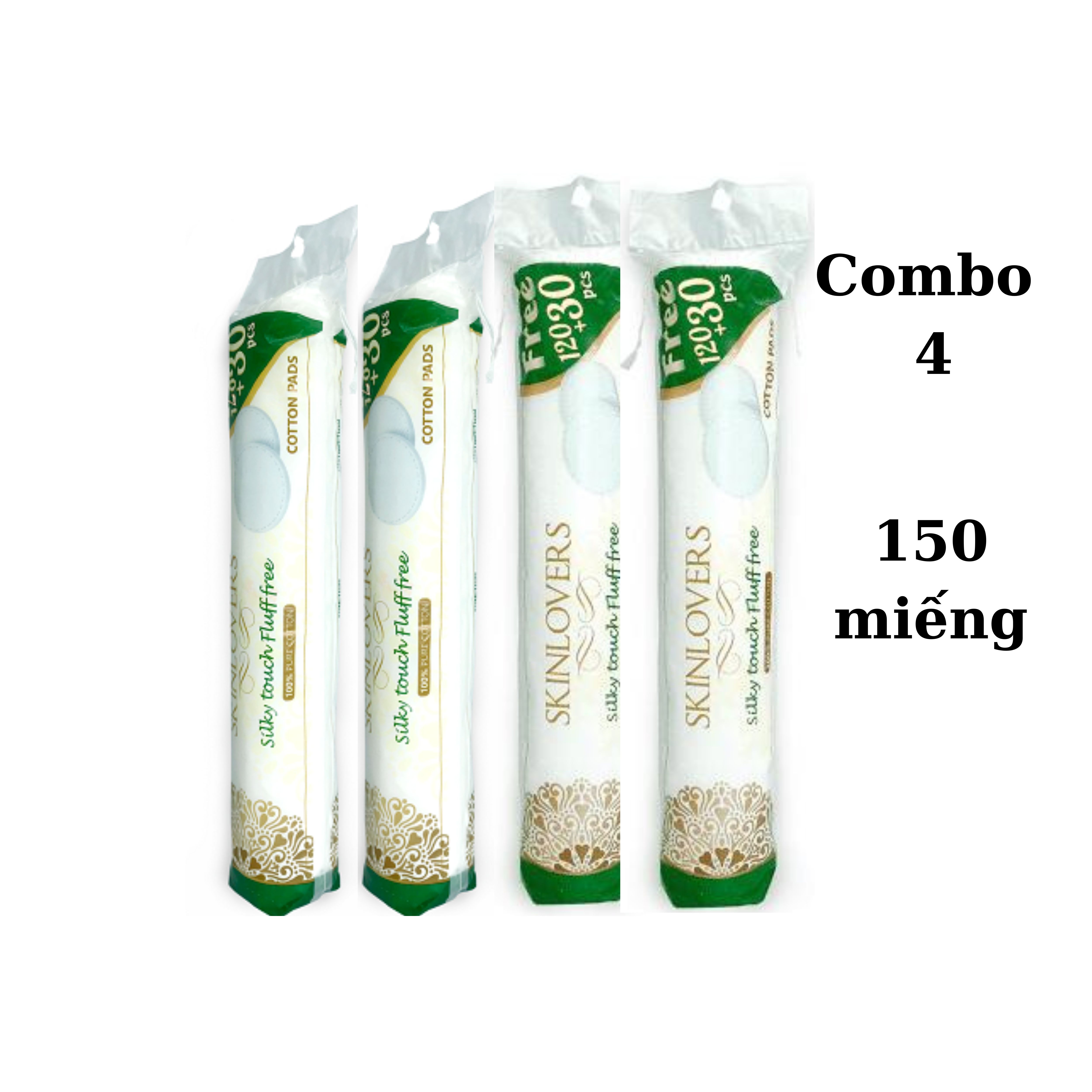 Combo 4 gói bông tẩy trang Skinlovers 150 miếng