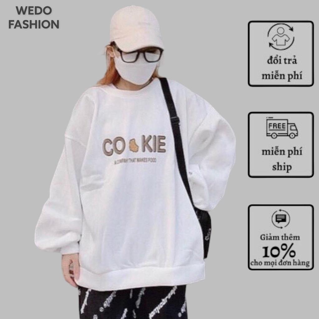 Áo SWEATER COOKIE nữ in icon siêu xinh không phai màu, chất vải nỉ mềm mại form rộng sành điệu