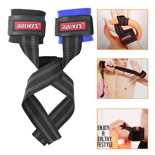 Dây Kéo Lưng Trợ Lực Cổ Tay Lifting Straps Tập GYM Aolikes AL-7638 (1 Đôi) 