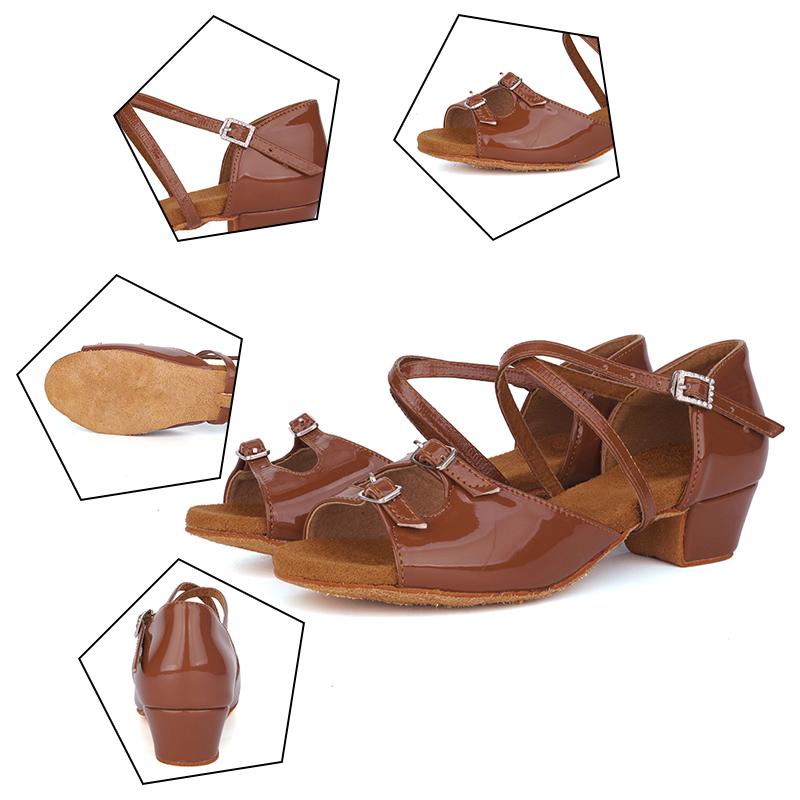 Trẻ Em Giày Khiêu Vũ Cho Bé Gái Nữ Vũ Điệu Latin-Giày Nữ Phòng Khiêu Vũ Tango Hiện Đại Nhảy Múa Hiệu Suất Giày Khóa Kim Cương Giả Color: White C Shoe Size: 32 (21cm)