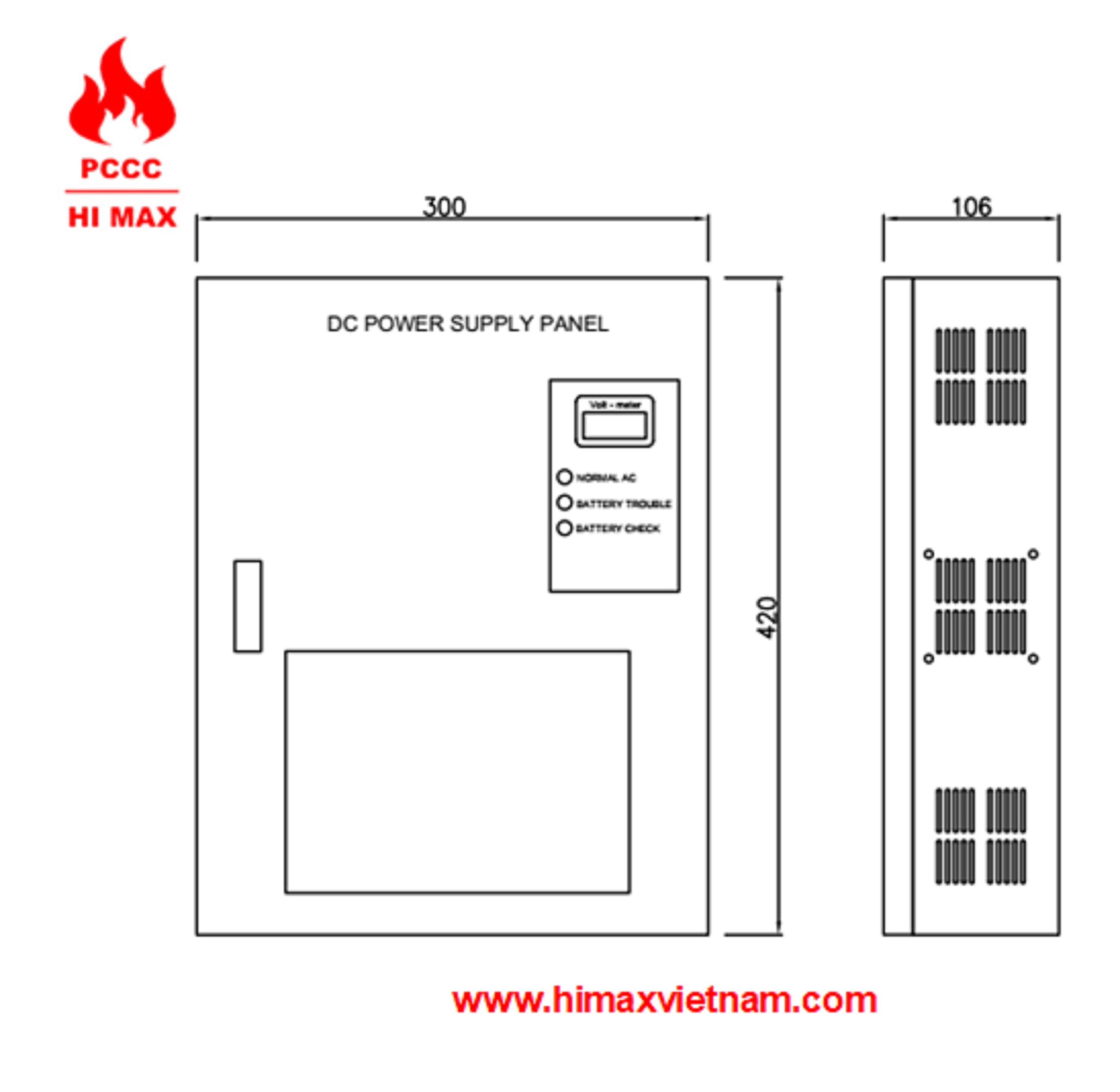 Tủ nguồn DC 24V 15A hi max HR6023