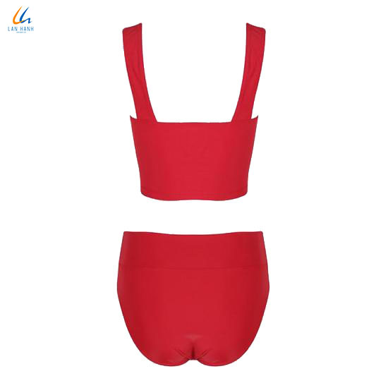 Bộ đồ bơi hai mảnh nữ Lan Hạnh áo hai dây quần sịp Đỏ sẫm 20066-DO202
