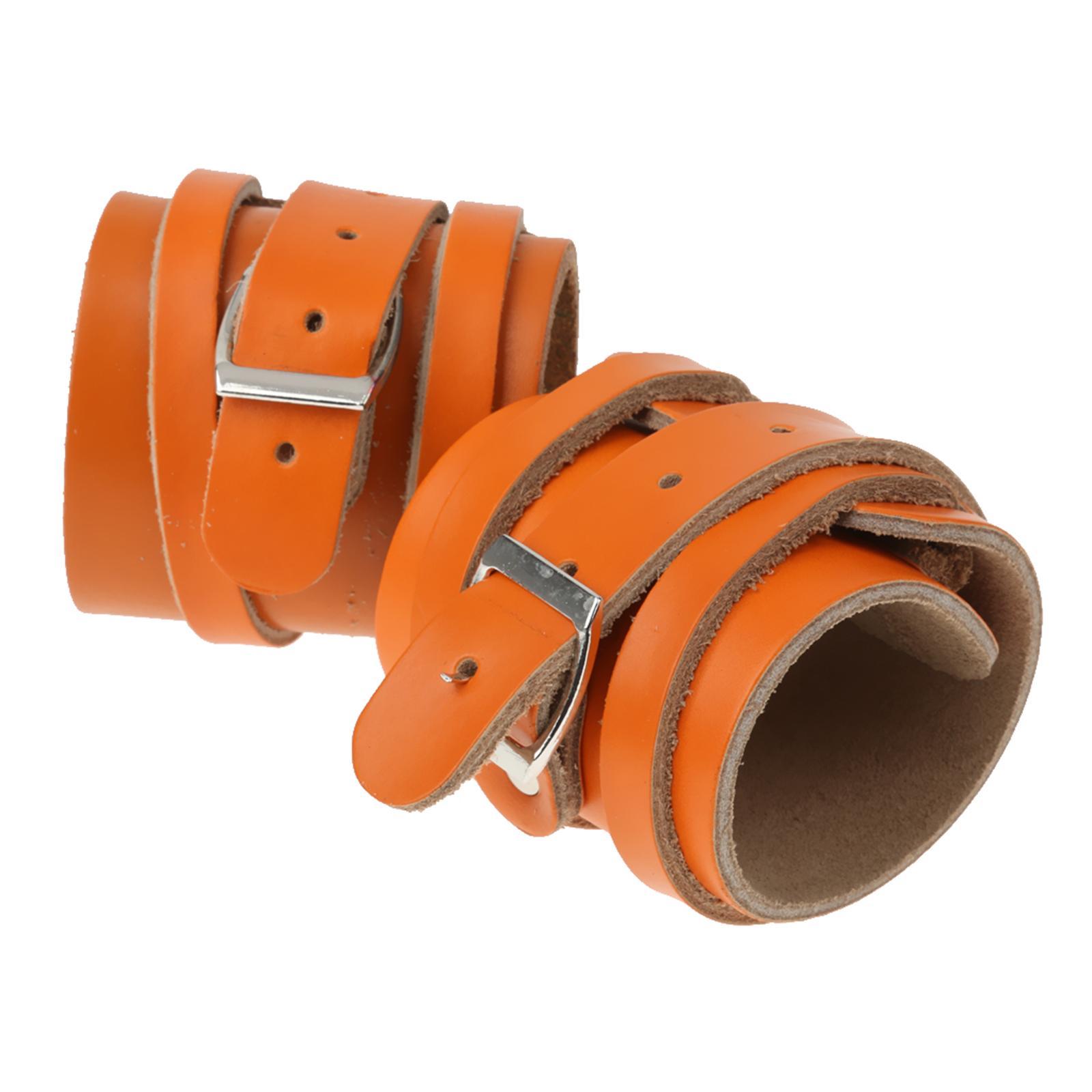 1 Pair Leather Weightlifting Wrist Support Adjustable Training Wrist Wraps