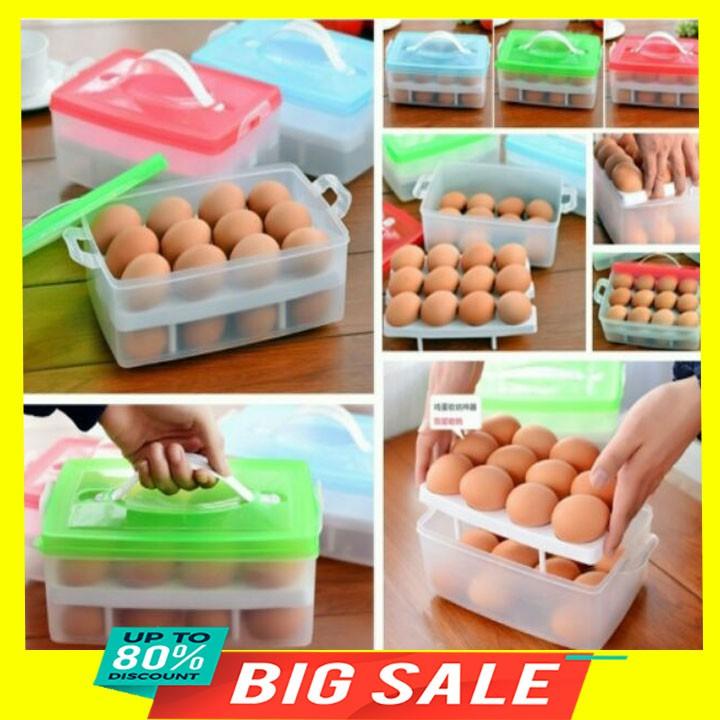 Khay đựng trứng 2 tầng 24 quả trứng, 23x16x11cm