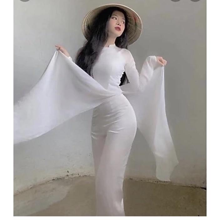Quần ren trắng mặc áo dài - váy cưới hàng chuẩn đẹp