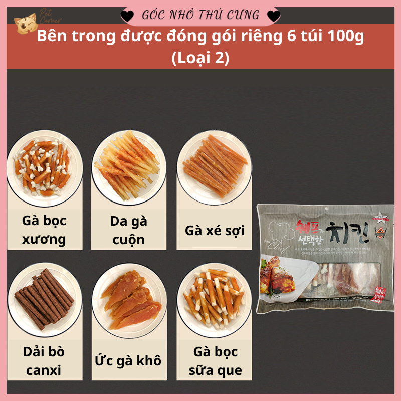 [Combo 6 vị] Bánh thưởng cho thú cưng (Đồ ăn nhẹ cho chó mèo)