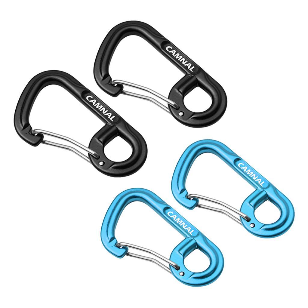 4Pcs Aluminum Keychain Buckle Carabiner Clasps Clip for Key Camping Backpack