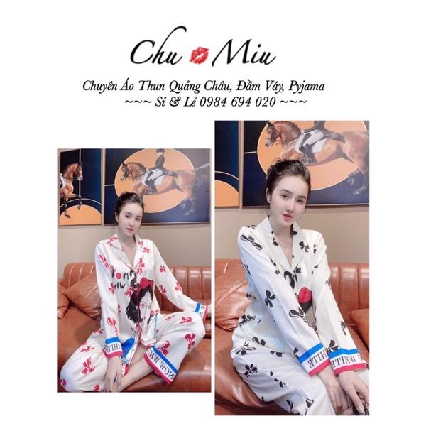 Bộ Pịama Lụa Xước Bạch Tuyết xinh xắn sang chảnh