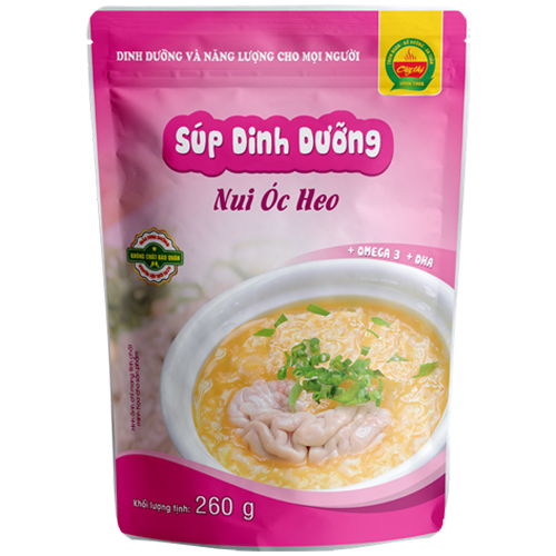 Combo Mix 3 cháo tươi + 1 Súp dinh dưỡng Nui óc heo