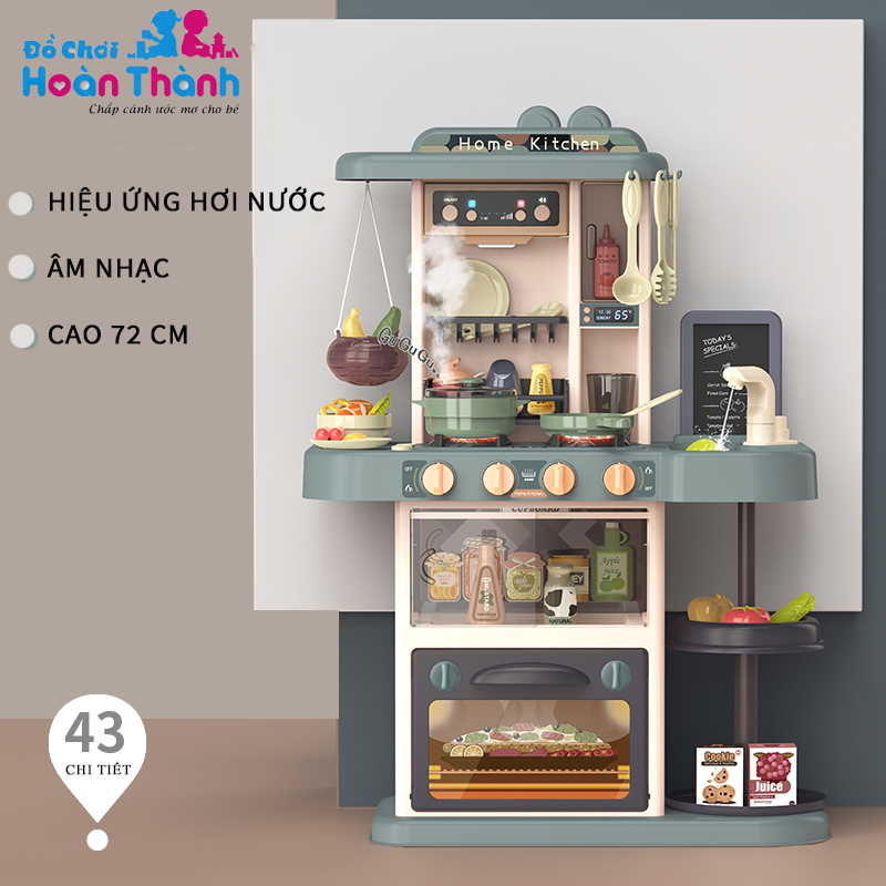 Đồ chơi nhà bếp mô phỏng đồ dùng nhà bếp nếu ăn trẻ em 2 đến 6 tuổi cao 72cm