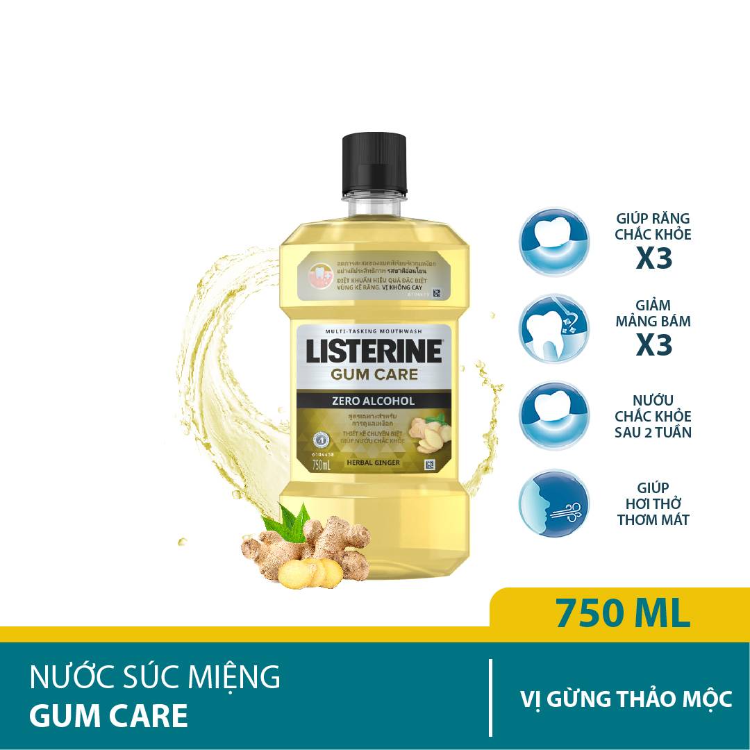 Nước súc miệng giúp nướu chắc khỏe Listerine Gum Care