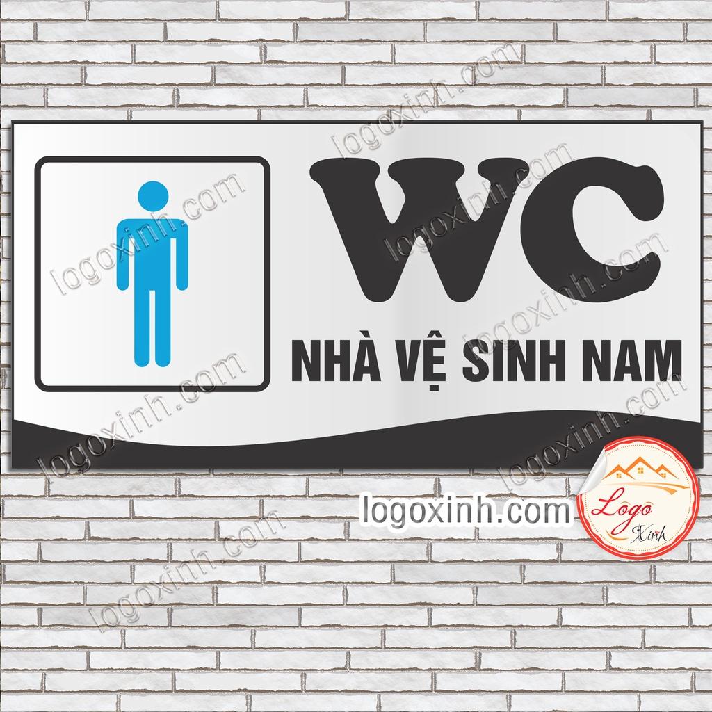 Sticker Chỉ Dẫn Vị Trí Nhà Vệ Sinh Nam Nữ, Khu Vực Nhà Vệ Sinh, TOILET WC RESTROOM, Hướng Dẫn Khu WC Vệ Sinh