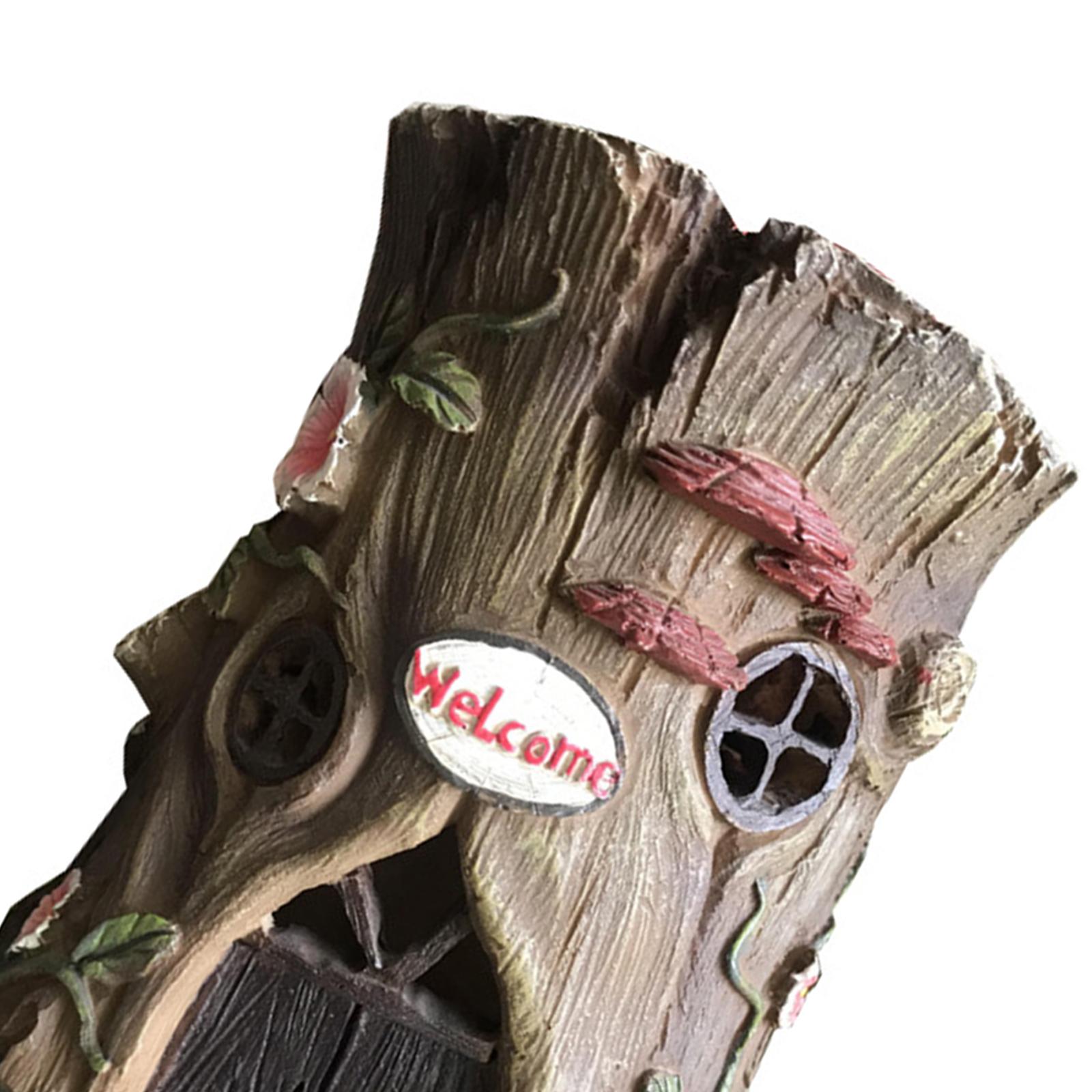 Resin WELCOME Tree Statue, Decoration, Rustic Indoor Outdoor Beach Yard, Room Home Decor, Yard Garden Desktop