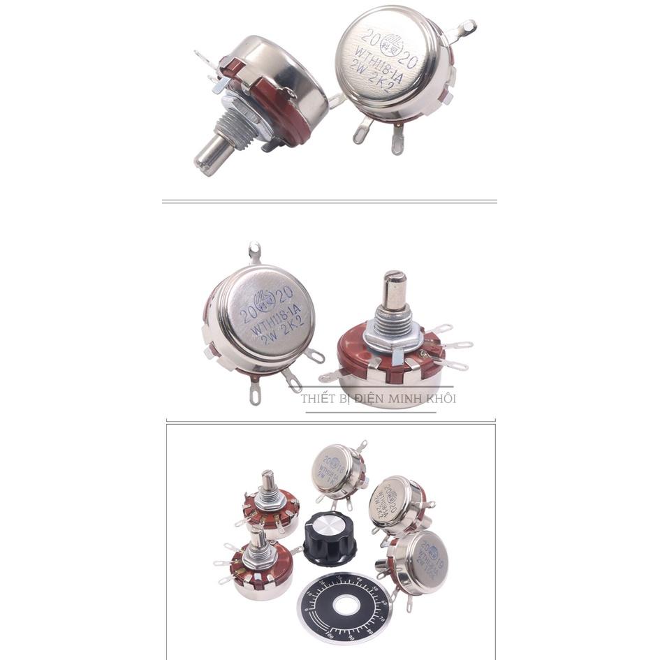 Biến Trở Xoay Chiết áp kèm núm 2W WTH các loại, triết áp,biến trở volume