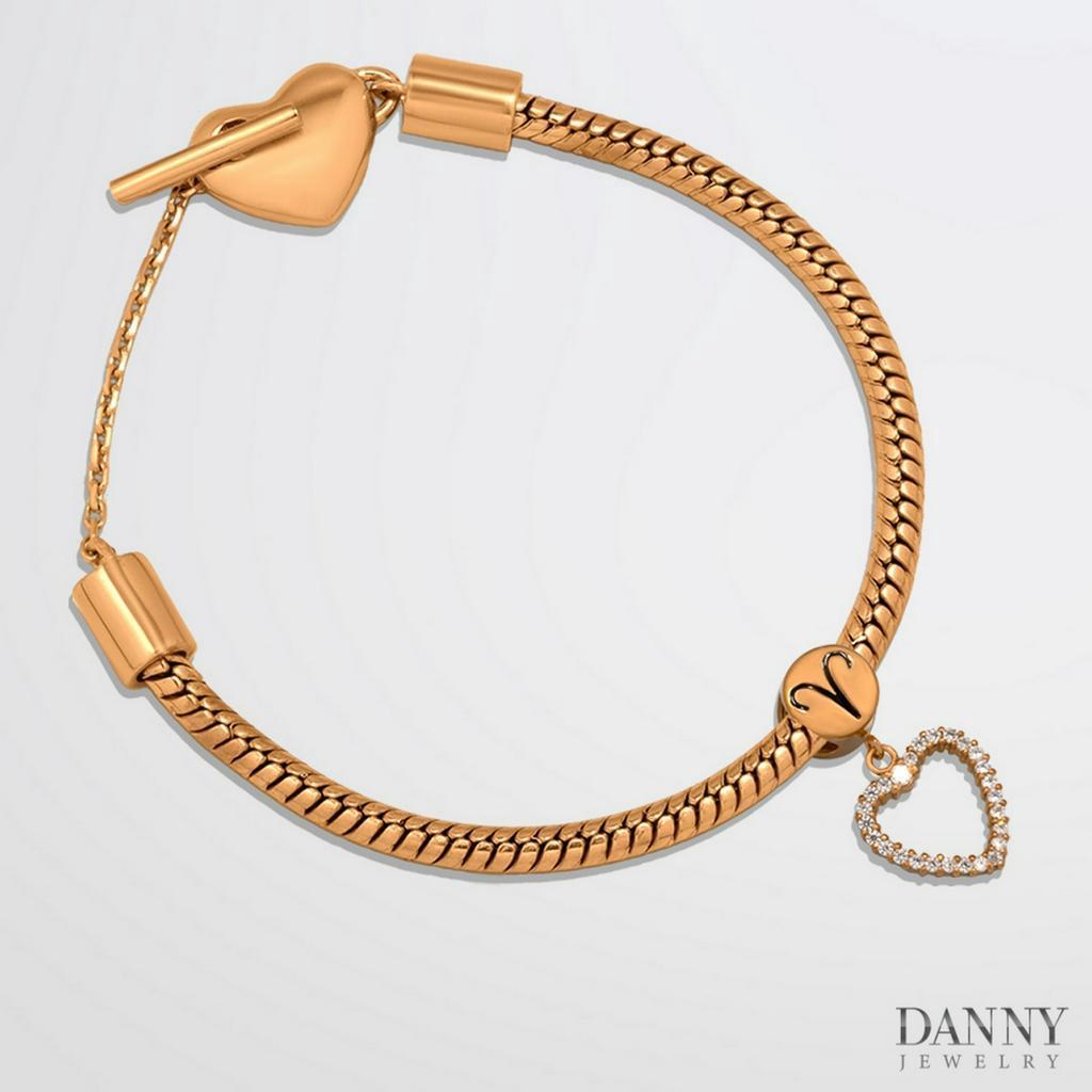 Charm Bạc 925 Danny Jewelry Cung Hoàng Đạo & Hình Trái Tim Đính Đá CZ PK018S Xi Rhodium