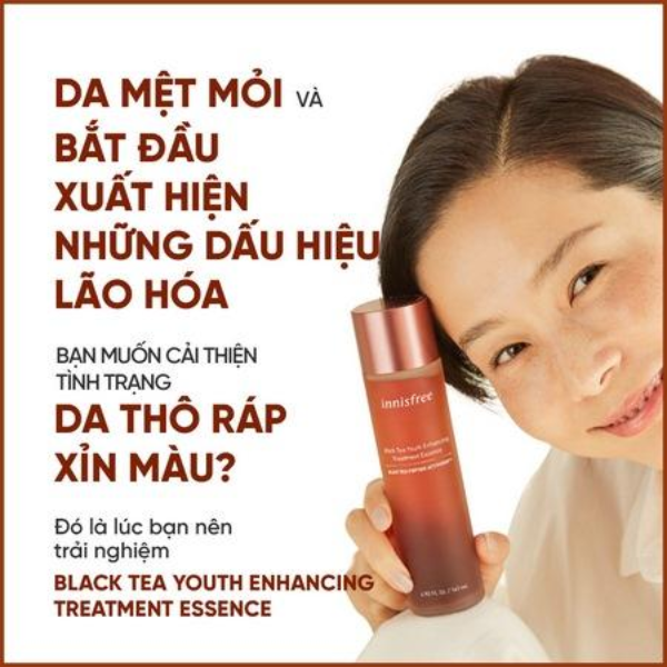 Nước dưỡng ngăn ngừa lão hóa từ trà đen innisfree Black tea Youth Enhancing Treatment Essence 75 mL