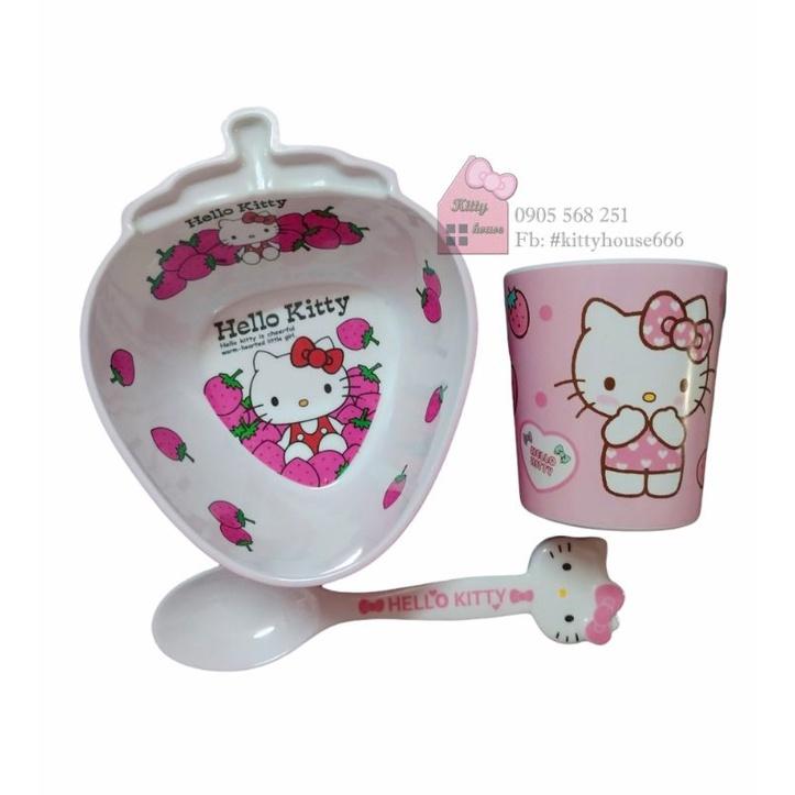 SET COMBO TÔ / CHÉN LY MUỖNG KITTY KITTY HOUSE