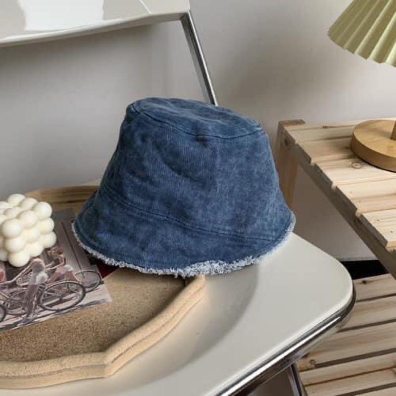 Nón bucket jean viền rách cực cool