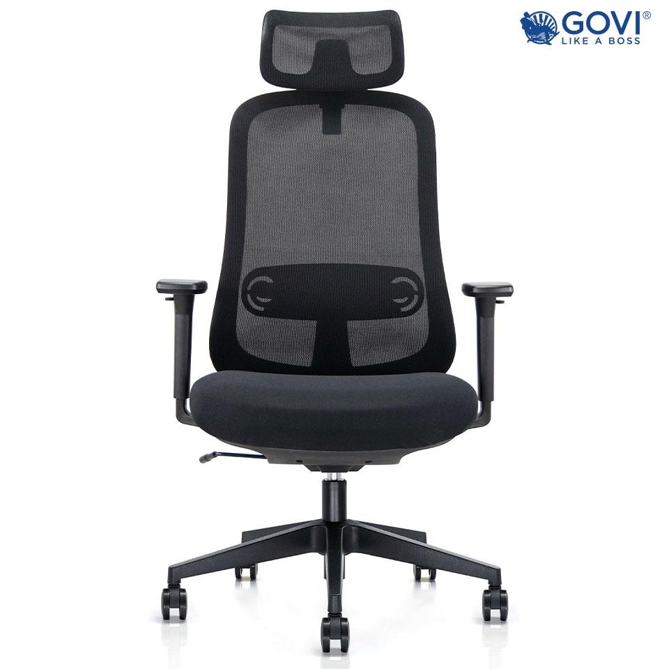 Ghế công thái học Ergonomic GOVI Felix F6232A - Thiết kế tựa đầu điều chỉnh độ cao, tựa tay 3D nâng hạ, mâm ghế ngả 135 độ