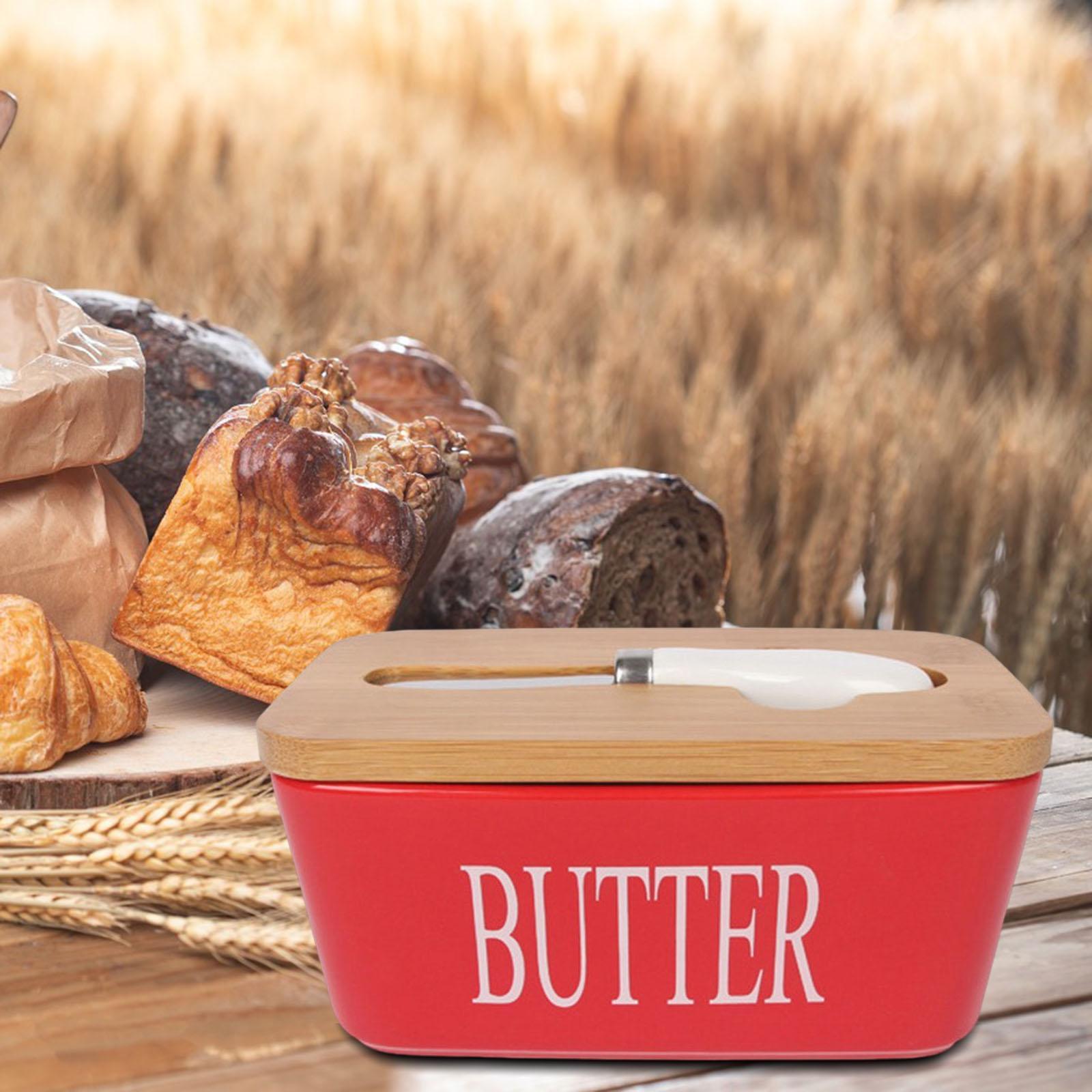 Ceramic Butter Dish Food Storage Preservation Case for Kitchen Serving