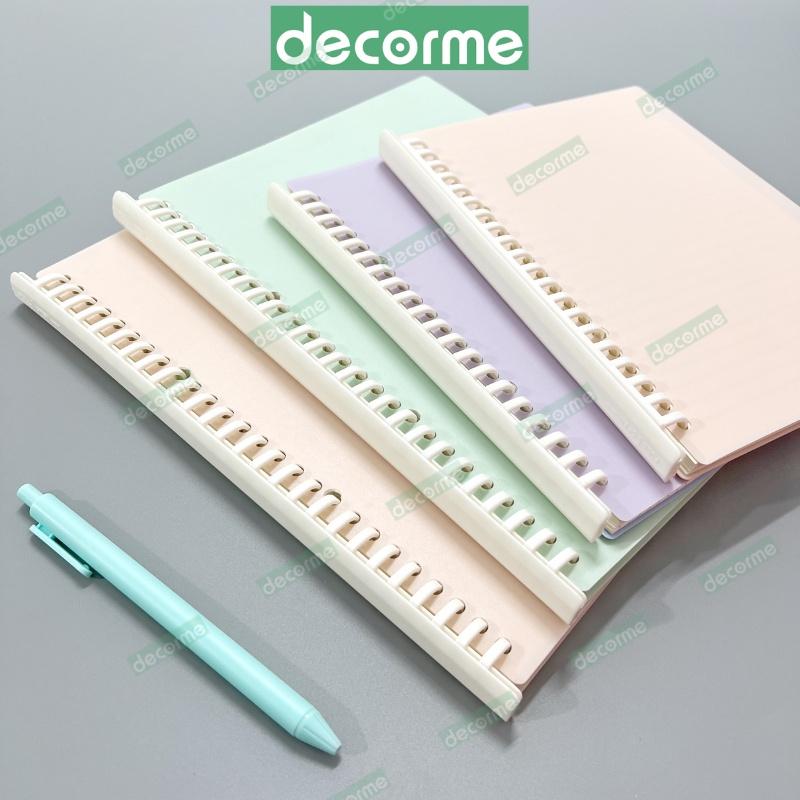 Set Sổ còng A4 B5 A5 DecorMe còng Ray trắng cứng giấy refill caro kẻ ngang có thể thay giấy