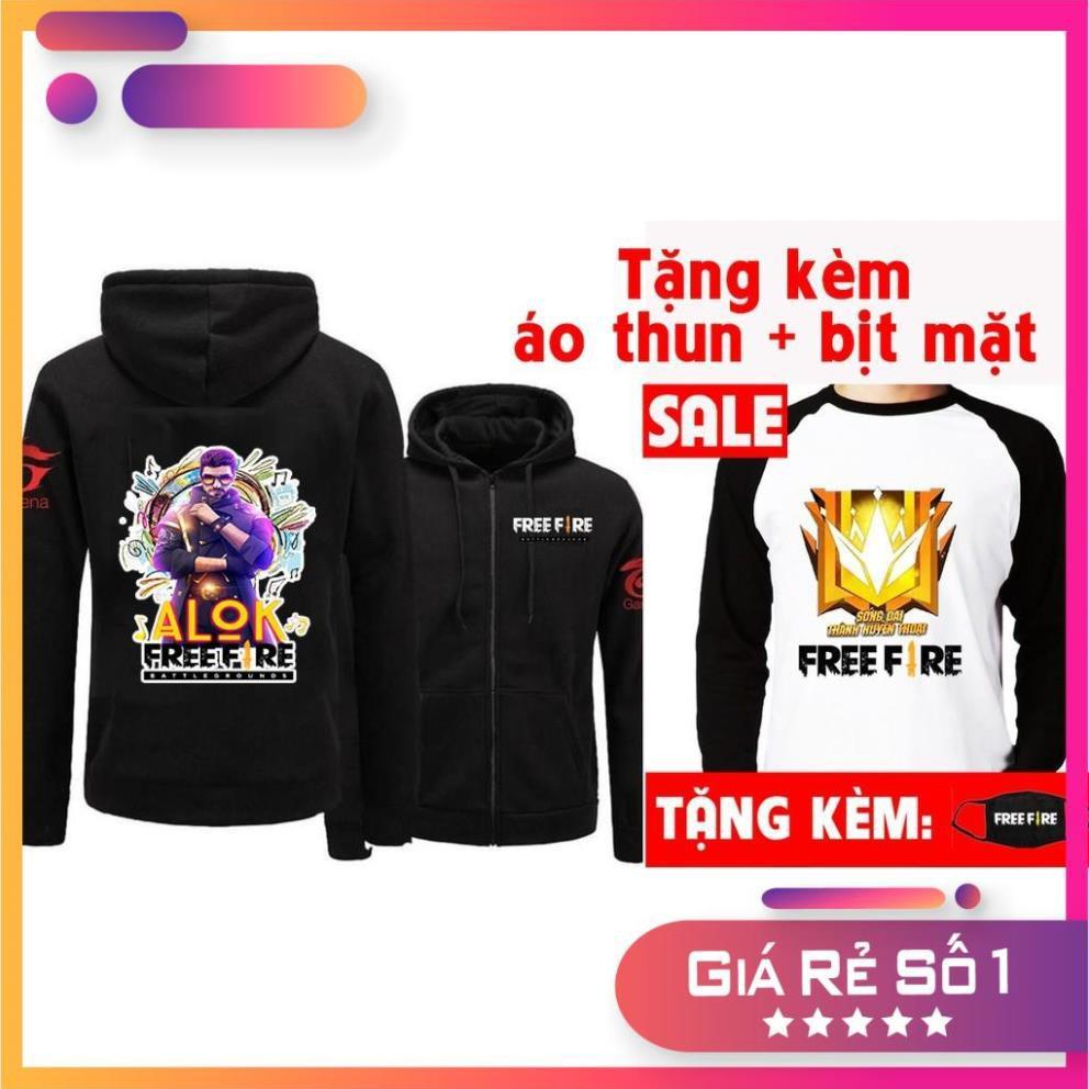 HOTÁo Khoác Free Fire Alok màu đen kèm quà tặng dễ thương