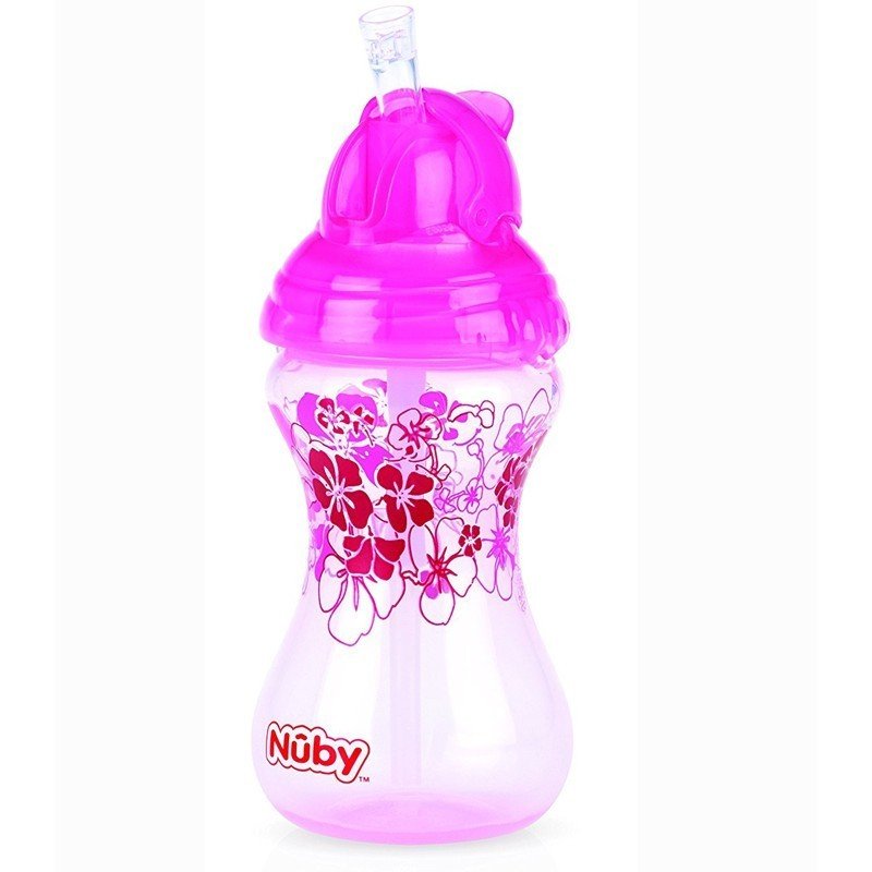 Bình uống nước 300ml, có ống hút làm bằng Silicone