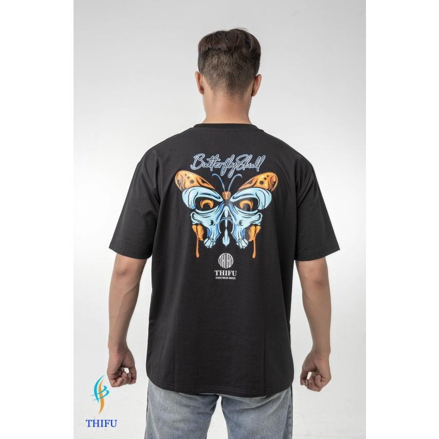 Áo thun nam in lụa Butterflyskull chất cotton 4 chiều phong cách năng động thể thao,Áo Cộc Nam Thể Thao Chất Thun Lạnh Co Dãn 4 Chiều