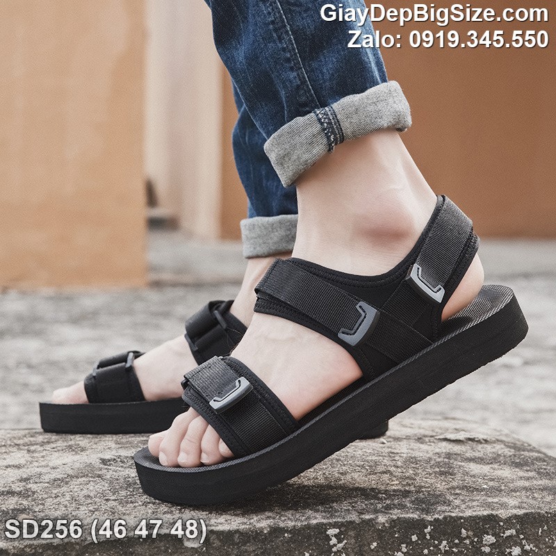 Giày xăng đan vải dù, dép quai hậu cỡ lớn 45 46 47 48 cho nam cao to chân ú bè. Big size sandals for wide feet