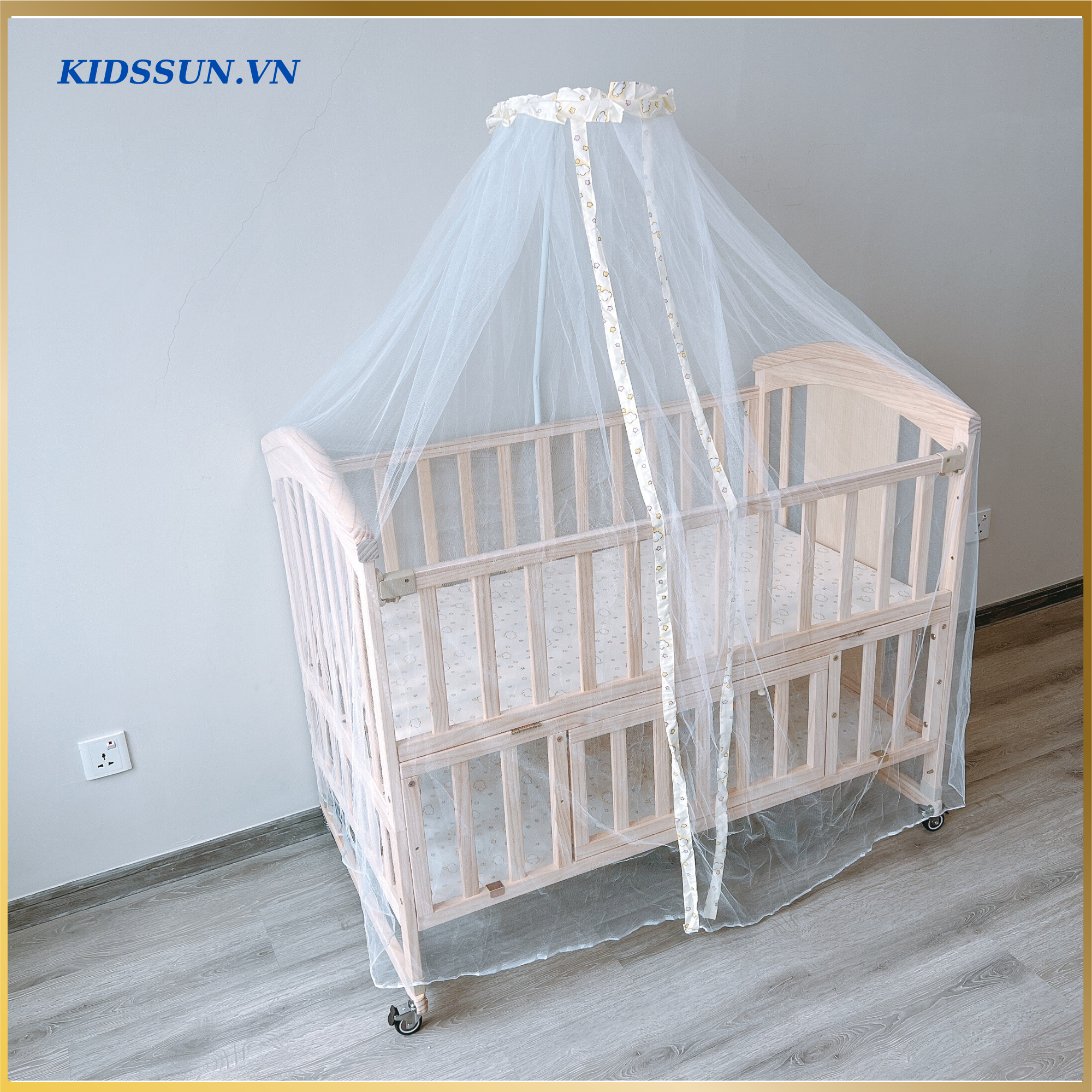 Giường Cũi/ Nôi Cũi Đa Năng Cho Bé 6 Chế Độ Cỡ Lỡn RxDxC (67x120x102) Lọt Lòng 62x114